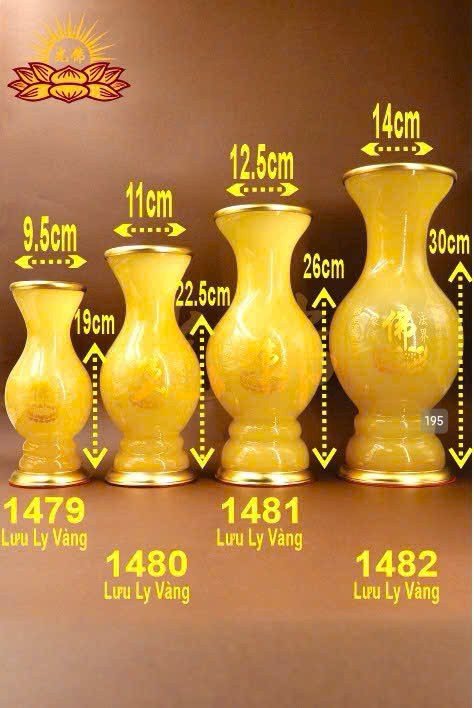 bình lưu ly kinh 1482 12in vàng