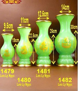 bình lưu ly kinh xanh 1479 7.5in