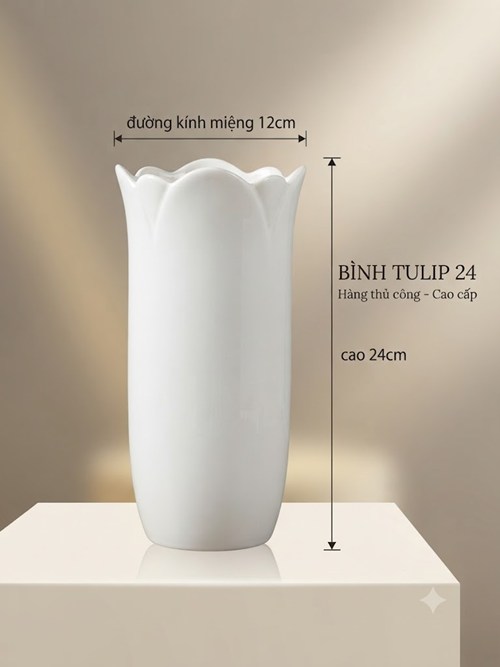 BÌNH TULIP TRẮNG 24