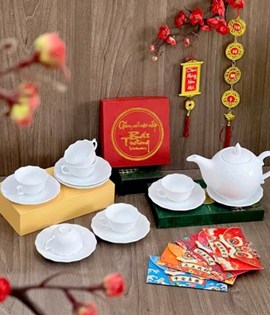 Bộ ấm chén lửa chỉ vàng