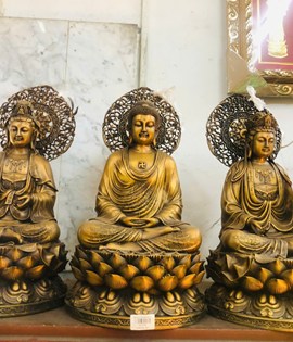 bộ tam thế phật 48cm hào quang