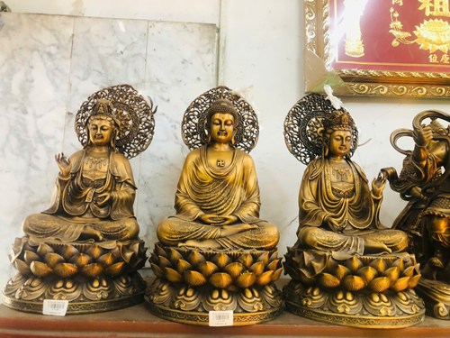 bộ tam thế phật 48cm hào quang