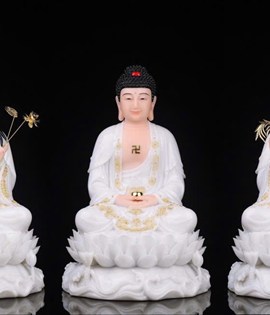 Bộ tam thế phật đá 029 30 XBMJ