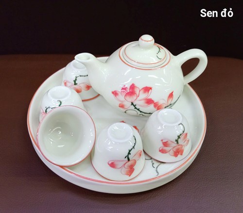 Bộ trà hoa mặt trời- sen đỏ