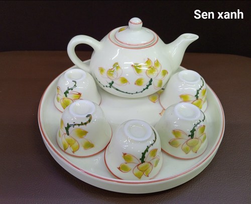 Bộ trà hoa mặt trời -sen xanh