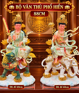 bộ văn thù phổ hiền 88cm - đá đài loan cao cấp