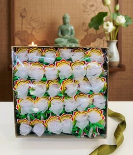 bông hồng vol cao 100 bông - trắng