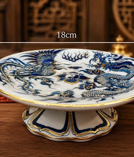 Mâm Bồng Vàng Nổi Lam F18
