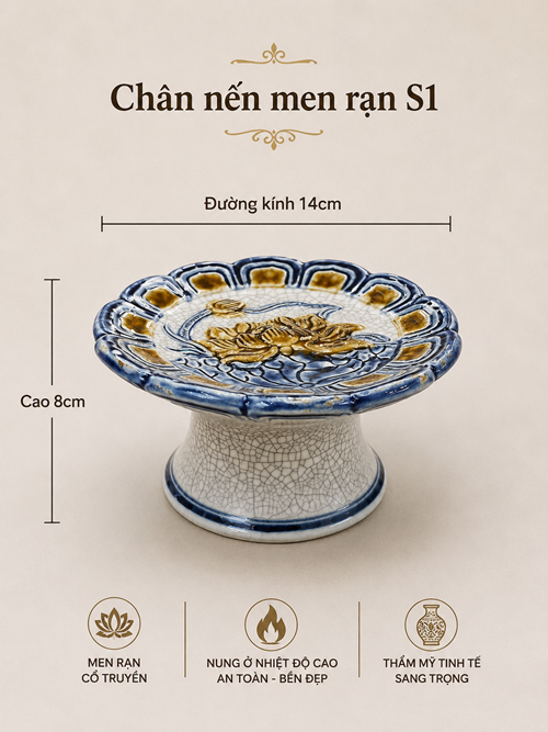 chân nến men rạn s1