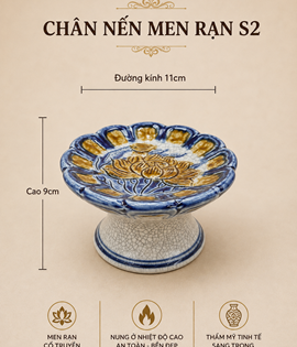chân nến men rạn s2