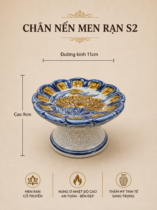 chân nến men rạn s2