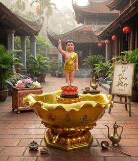 chậu tắm phật lá cao cổ