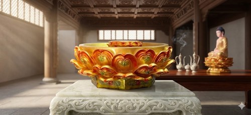 chậu tắm phật sen lùn cổ