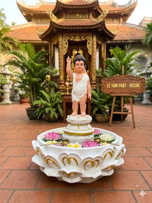 chậu tắm phật sen lùn trắng