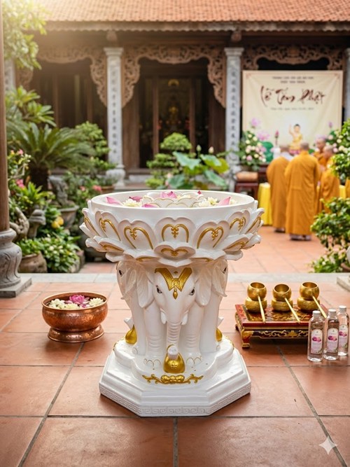 chậu tắm phật voi trắng