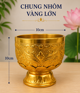 chung nhôm vàng lớn