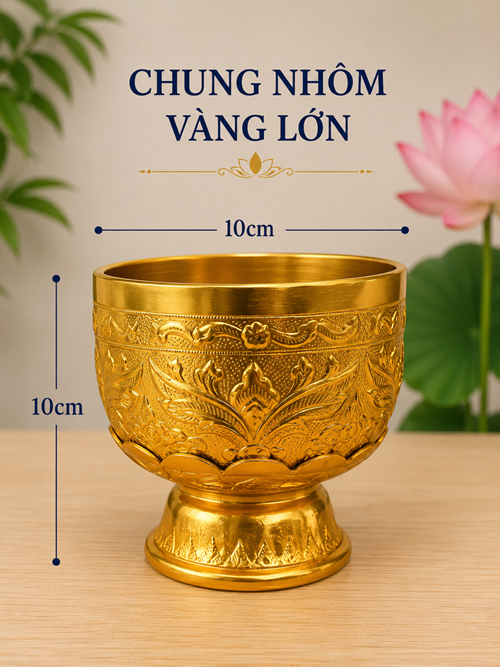 chung nhôm vàng lớn