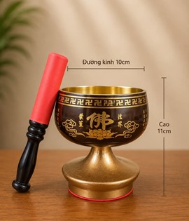 Chuông tâm kinh tay cầm 4in