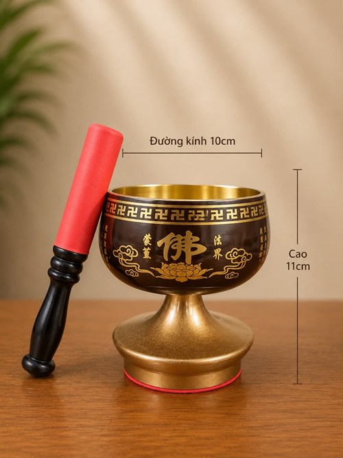 Chuông tâm kinh tay cầm 4in
