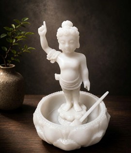 ĐẢN SANH GIẢ ĐÁ PK 15CM MÀU TRẮNG