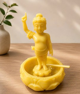 ĐẢN SANH GIẢ ĐÁ PK 15CM MÀU VÀNG