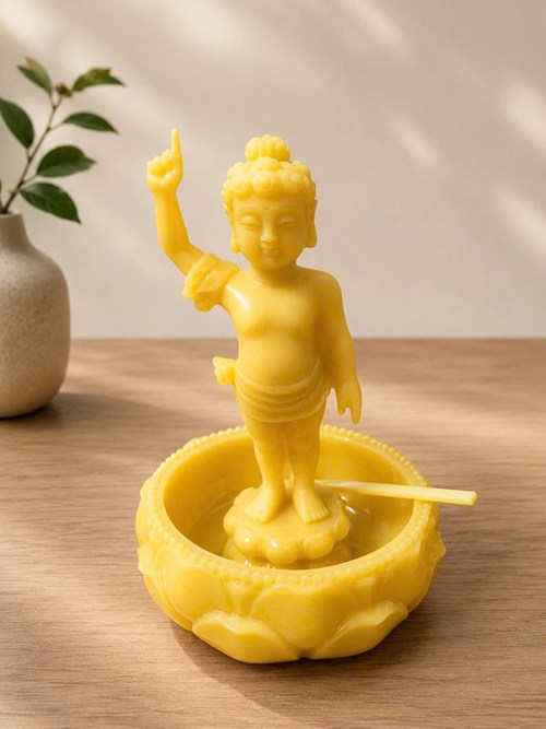 ĐẢN SANH GIẢ ĐÁ PK 15CM MÀU VÀNG