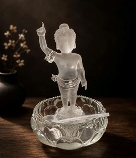 ĐẢN SANH NHÍ GIẢ LƯU LY PK 15CM MÀU TRẮNG