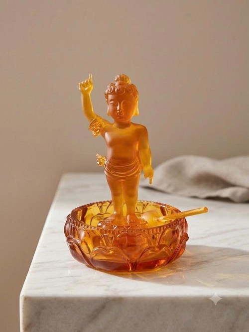 ĐẢN SANH NHÍ GIẢ LƯU LY PK 15CM MÀU VÀNG