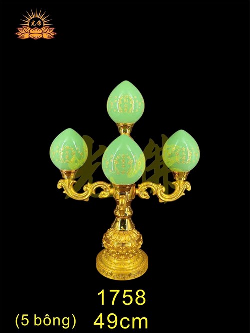 đèn 5 bông đào 1758 - 49cm