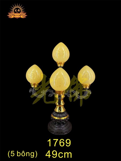đèn 5 bông đào 1769 - 49cm