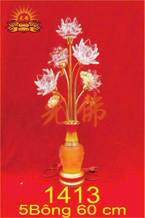Đèn 5 bông pha lê 1413