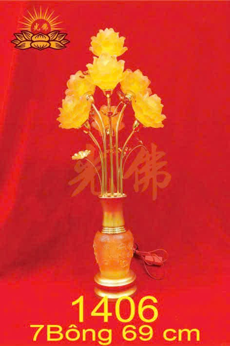 Đèn 7 bông sen nở 1406