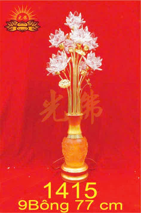 Đèn 9 bông pha lê 1415