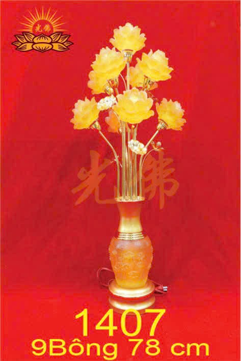 Đèn 9 bông sen nở 1407