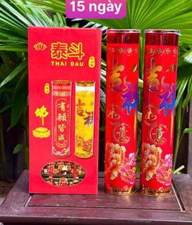 Đèn cầy 15 ngày T6 đỏ