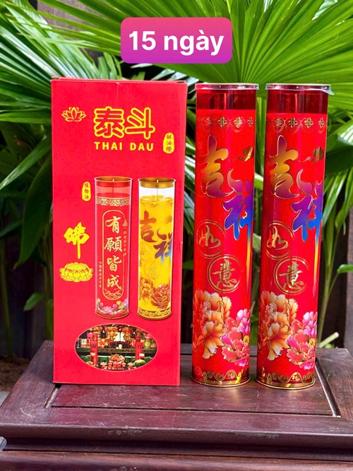 Đèn cầy 15 ngày T6 đỏ