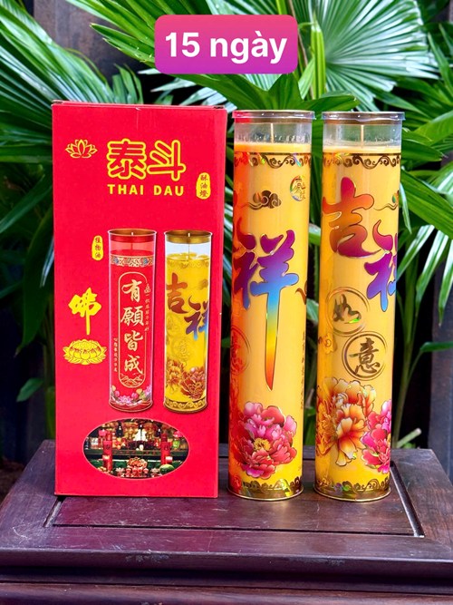 Đèn cầy 15 ngày T6 vàng