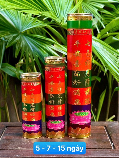 Đèn cầy ống ngũ sắc 5 ngày
