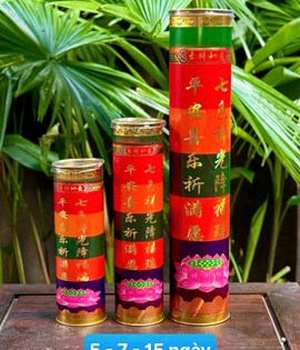 đèn cầy ống ngũ sắc 7 ngày