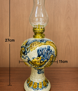 Đèn chân váy tròn men rạn s1 rồng