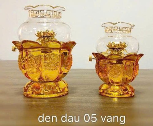 đèn dầu pha lê 05 nhỏ vàng