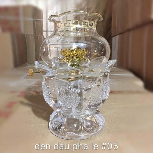 đèn dầu pha lê 05 nhỏ trắng