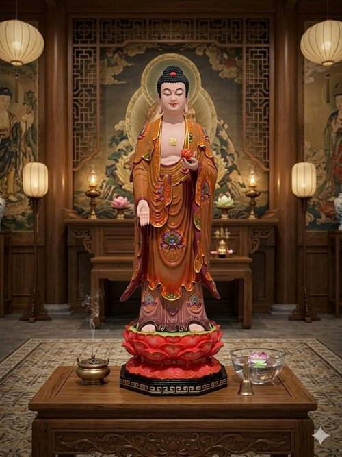 di đà đứng áo màu cổ 80cm