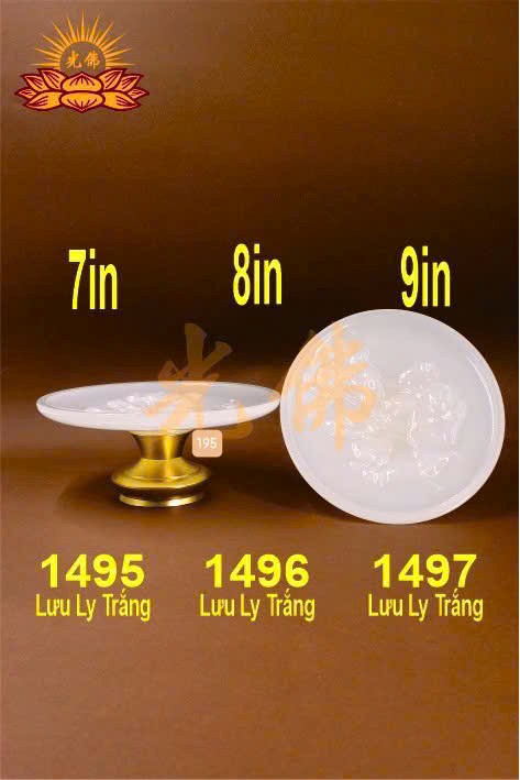 dĩa lưu ly trắng nhỏ 1495 7in