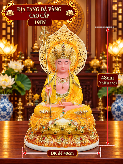 địa tạng đá vàng cao cấp 19in - đá đài loan