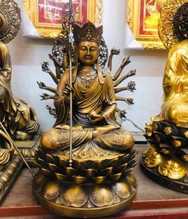địa tạng ngồi nâu 30cm mới