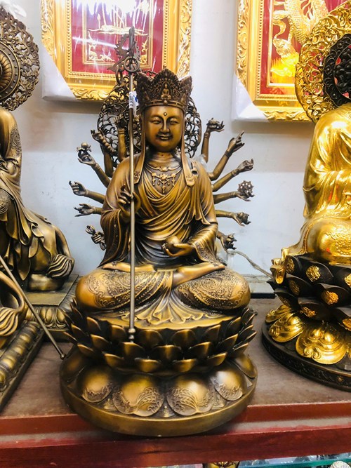 địa tạng ngồi nâu 30cm mới