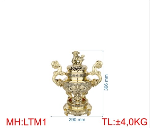 đỉnh lư tròn tay mây LTTM1 - 37CM