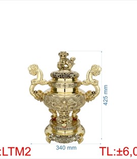 đỉnh lư tròn tay mây LTTM2- 43CM