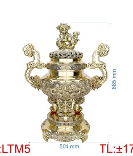 đỉnh lư tròn tay mây LTTM5- 68CM